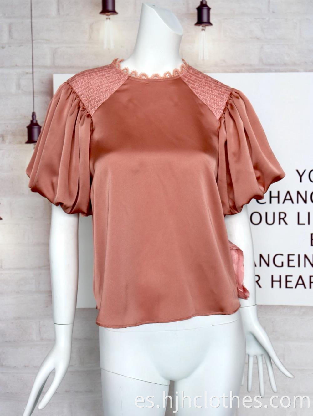 Sweet Blouse With Loose Puffy Sleeves For Ladies